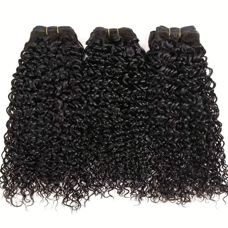  Super Doble Doble Cutícula Virgen Alineada Brasil Brasileño Cabello Bundles Funmi Pixie Curly Natural Natural Color