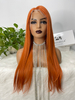 Angelbella 2022 Nuevo jengibre barato naranja 13x1x4 pelucas frontales de encaje cabello humano 