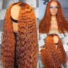 Angelbella 2022 nuevo estilo naranja jengibre Color 13X1x4 T parte peluca con malla frontal cabello humano 