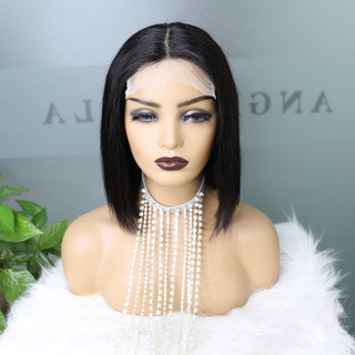 Pelucas Bob del frente 13x4 del cordón del cabello humano pelucas brasileñas de Bob del corto del cabello humano de la Virgen de 10 pulgadas 150 de la densidad