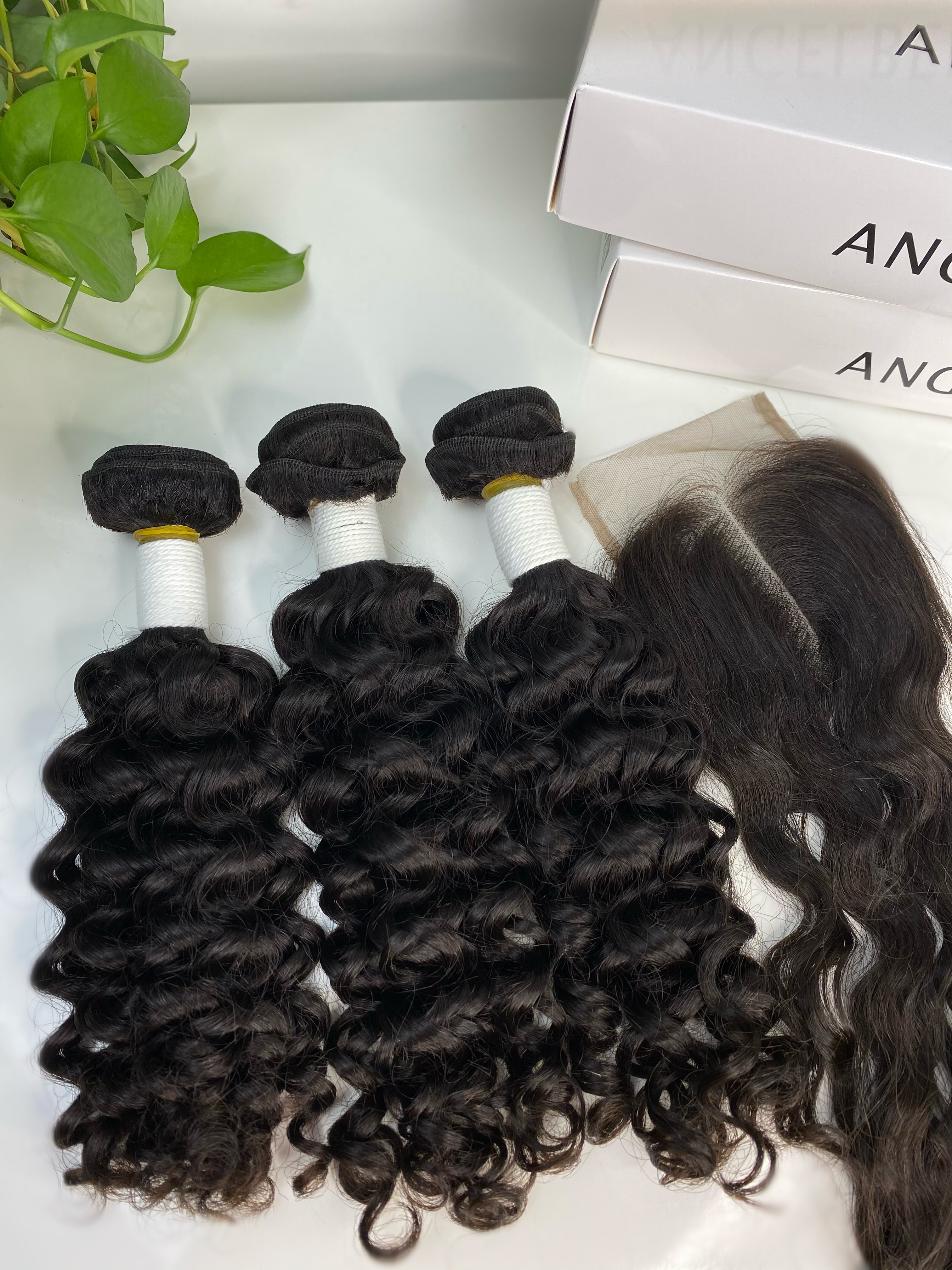 Pecio de fábrica al por mayor Bundle de cabello de olas de agua