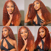 Ginger Orange Color Deep Lace Lace Frontal Wig 13x4 HD Cerneras de encaje transparente