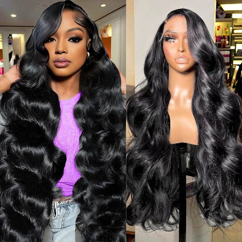 Angelbella al por mayor de peluca delantera de encaje brasileño 13x4 180% Densidad Transparente Oava suelta Peluca humana para mujeres