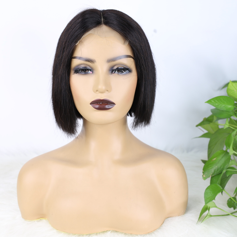 Cabello humano 13x4 150% densidad frontal bob peluca bob boba