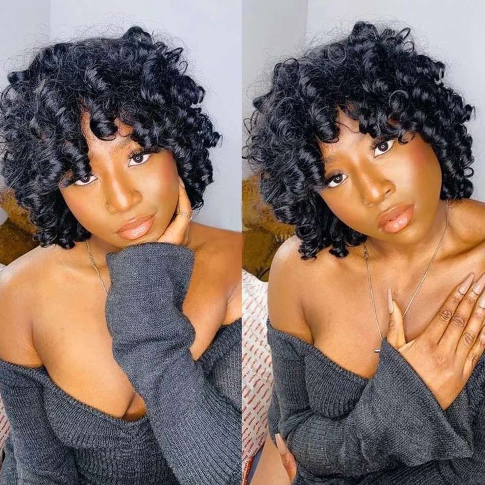 Entrega rápida Perruque Cheveux Humain Pixie Cut Wig Human Hair Wigs Human Hair Bob Pelera sin glúeramiento Afro Rose Funmi Wigs