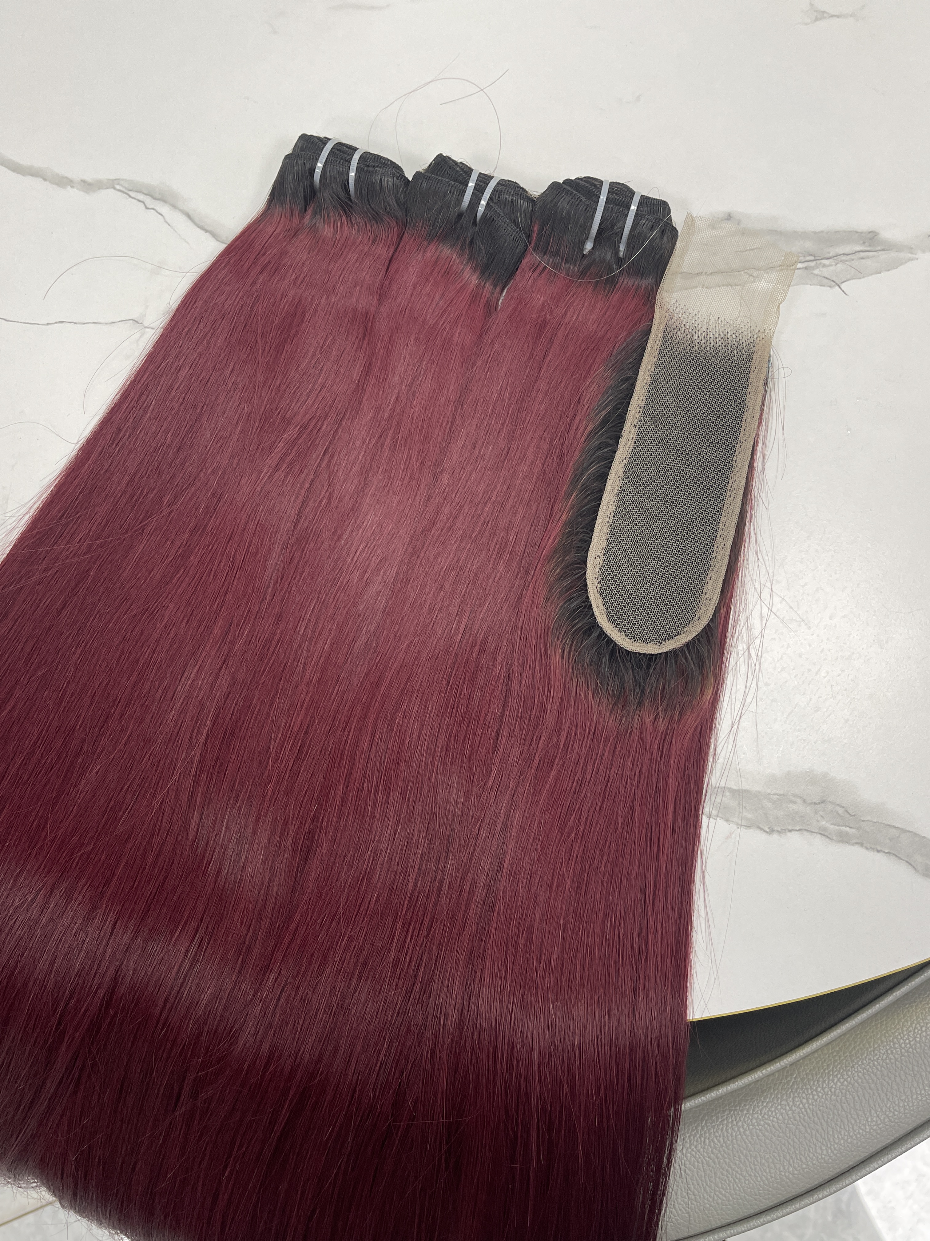 Angelbella 99J Bundles Brasil Brasil Human Hair Bundles 3 Bundles Cabello recto con Kim K Cierre