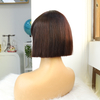 Peluca de cabello humano de bob corto con flequillo para mujeres pelucas de cabello remy recto marrón oscuro