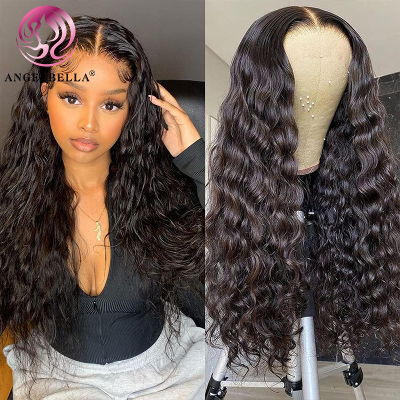 Angelbella Queen Doner Virgin Hair al por mayor 13x4 Ola profunda suelta Brasil Piel de cabello humano 32 34 pulgadas Pelera delantera de encaje rizado transparente para mujeres negras