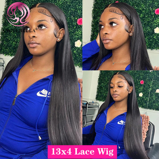 Angelbella Glory Virgin Hair 13x4 Transparente recto 100 Peluces delanteros de encaje HD de cabello humano