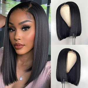 Alma calidad de alta calidad 10 pulgadas 13x4 cabello brasileño pelucas de encaje transparente