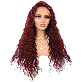 Angelbella 13x4 180% Densidad Cabello humano Brasil Brasileño Camino frontal de encaje transparente 99J Pelera delantera de encaje para mujeres para mujeres