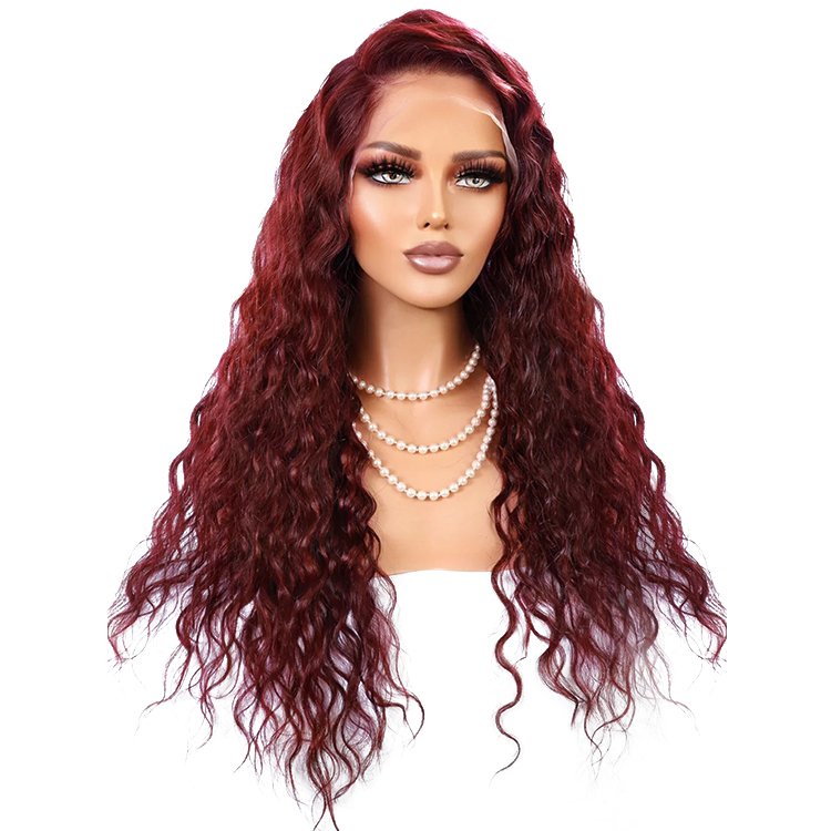 Angelbella 13x4 180% Densidad Cabello humano Brasil Brasileño Camino frontal de encaje transparente 99J Pelera delantera de encaje para mujeres para mujeres