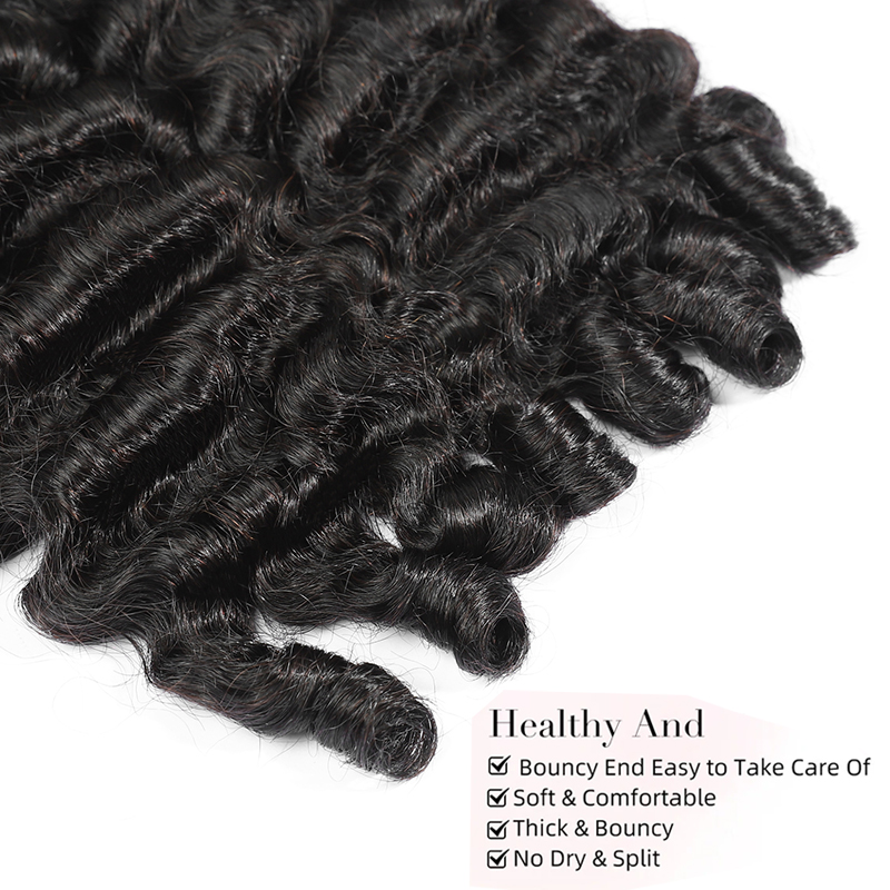 Proveedor al por mayor Paquetes rizados birmanos Cabello humano Extremo en espiral Extensiones de paquetes de cabello humano rápido para mujeres 8-40 pulgadas Negro natural