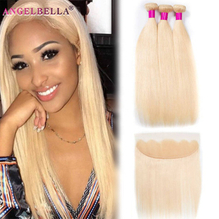 Calidad alta al por mayor Cutícula de 40 pulgadas Alineada Rubia 613 Extensiones de cabello liso humano Bundles de cabello de virgen crudo