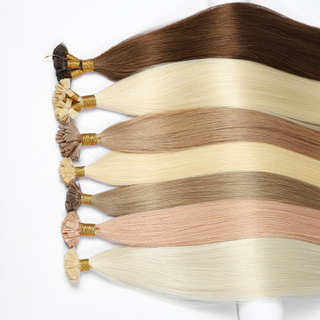 Angelbella al por mayor I-tip extensiones de cabello cutícula alineada hueso recto extensiones de cabello I-tip 100% crudo virgen humano cabello humano