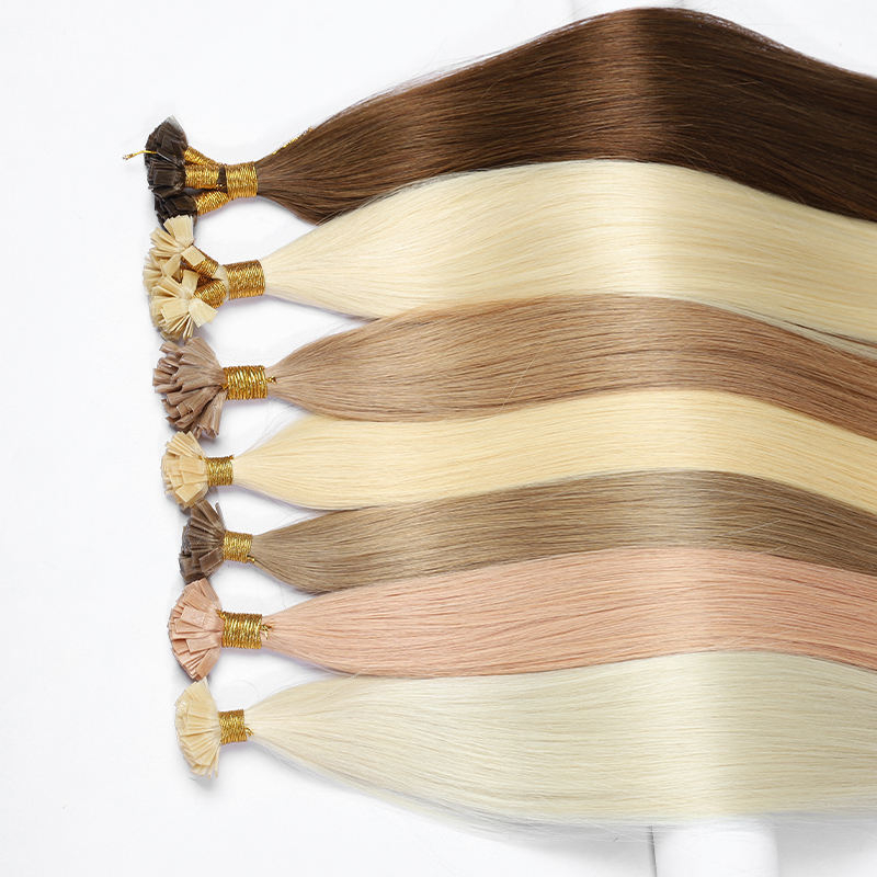 Angelbella al por mayor I-tip extensiones de cabello cutícula alineada hueso recto extensiones de cabello I-tip 100% crudo virgen humano cabello humano