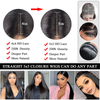 Al por mayor 180% de densidad transparente 4x4 Cierre de encaje Peluca de cabello liso Peluces de cabello humano sin glúcar para mujeres negras