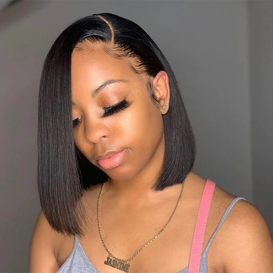 Peluca Bob con parte lateral corta de 8 a 14 pulgadas, 13x4, encaje frontal, 150% de densidad