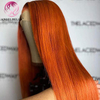Angelbella DD Diamond Hair 13x4 530# Jengibre Naranja Cabello humano recto Peluces delanteros de encaje transparente en venta