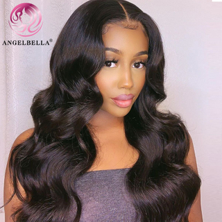 AngelBella Glory Virgin Hair Natural Body Wave Brasileño 13X4 Pelucas de cabello humano con frente de encaje