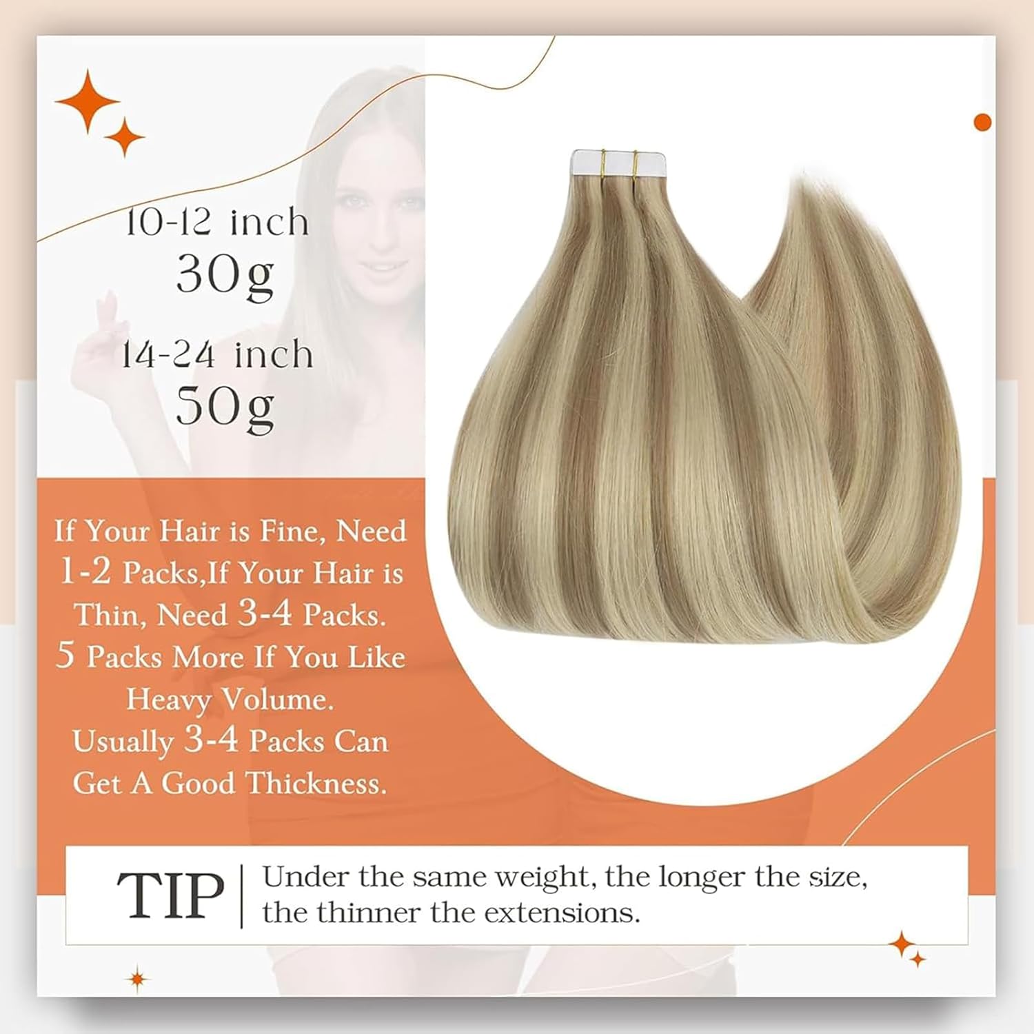 Angelbella Extensiones de cabello con cinta de cabello humano real de 22 pulgadas, color 16 resaltado 22 extensiones de cabello rubio, cinta en 3.53 oz, cinta de poliuretano en cabello humano, extensión de trama de piel sin costuras, cabello natural