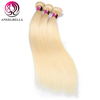 613# rubio remy cabello tejido de cabello liso para el cabello humano paquete de trama ofertas al por mayor 