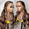 Peluca delantera de encaje ombre más destacado PELO HUMANO PREPLED 13X4 HD Transparente 4/27 Honey Rubio Rubio Cabrimas frontales con cabello para bebés