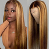 Peluca delantera de encaje ombre más destacado PELO HUMANO PREPLED 13X4 HD Transparente 4/27 Honey Rubio Rubio Cabrimas frontales con cabello para bebés