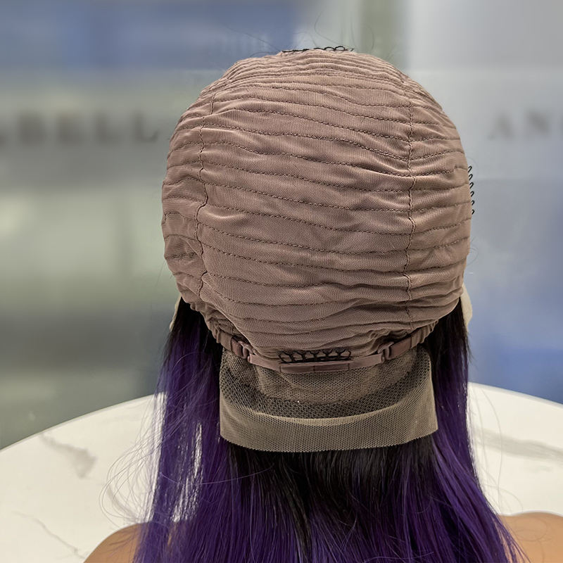 Peluca de ombre púrpura pelucas coloridas para niñas longitudes de hombro de los hombros sintéticos pelucas de fiesta de cosplay para mujeres