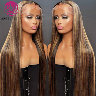 Angelbella Dd Diamond Hair 13x6 HD PELO HUMANA Vendedores de peluca delantera de 30 pulgadas Camboya Camboya Camiseta Resalto Color Cabello humano