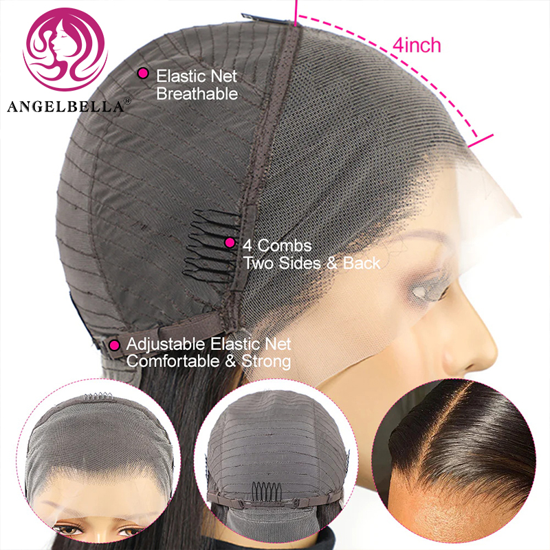 Angelbella Queen Doner Virgin Hair 13x4 Natural Transparen HD Lace frontal Virgin Human Hair Wigs