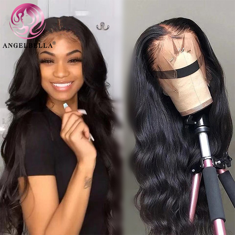 Angelbella DD Diamond Hair 13x4 HD Lacas delanteras Brasil Wavs Human Hair Wigs para mujeres negras