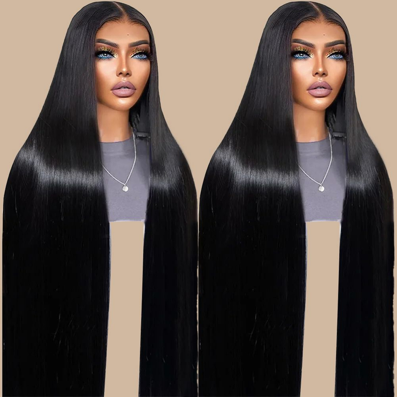 30 40 pulgadas 13x4 recta Brasileño Natural Human Human Wig 100% Virgin Lace Front Hair Wigs para mujeres negras