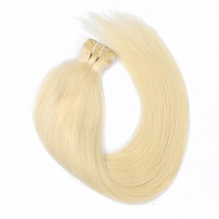 Angelbella 100% crudo virgen brasileño Cabina de la trama alineada hueso recto estilos de mano atada color extensiones de cabello humano