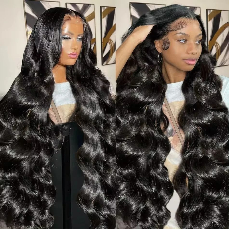 Angelbella 13x4 30 pulgadas de ropa y go Greuns Body Body Wave Brazilian Human Lace Wigs HD Lace de encaje Peluces delanteros para mujeres negras