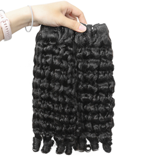 Angelbella Proveedor Venta al por mayor Paquetes rizados birmanos Cabello humano 8-40 pulgadas Tejido rápido con extremo rizado en espiral Paquetes humanos rizados rizados 100% sin procesar en extensiones de cabello Negro natural