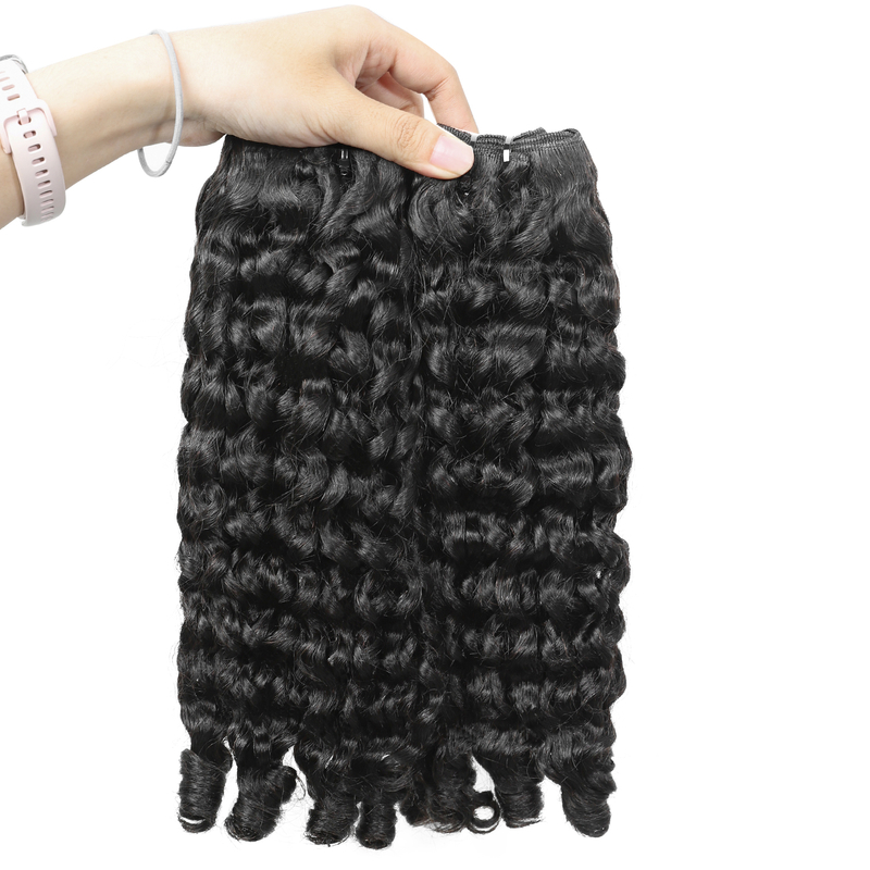 Angelbella Proveedor Venta al por mayor Paquetes rizados birmanos Cabello humano 8-40 pulgadas Tejido rápido con extremo rizado en espiral Paquetes humanos rizados rizados 100% sin procesar en extensiones de cabello Negro natural