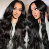 Angelbella 30 pulgadas 13x4 cabello humano transparente encaje suizo peluca frontal 180% de ola de ola de ola de ola de ondas para mujeres negras para mujeres negras