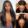 Al por mayor 180% de densidad transparente 4x4 Cierre de encaje Peluca de cabello liso Peluces de cabello humano sin glúcar para mujeres negras