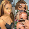 Peluca delantera de encaje ombre más destacado PELO HUMANO PREPLED 13X4 HD Transparente 4/27 Honey Rubio Rubio Cabrimas frontales con cabello para bebés