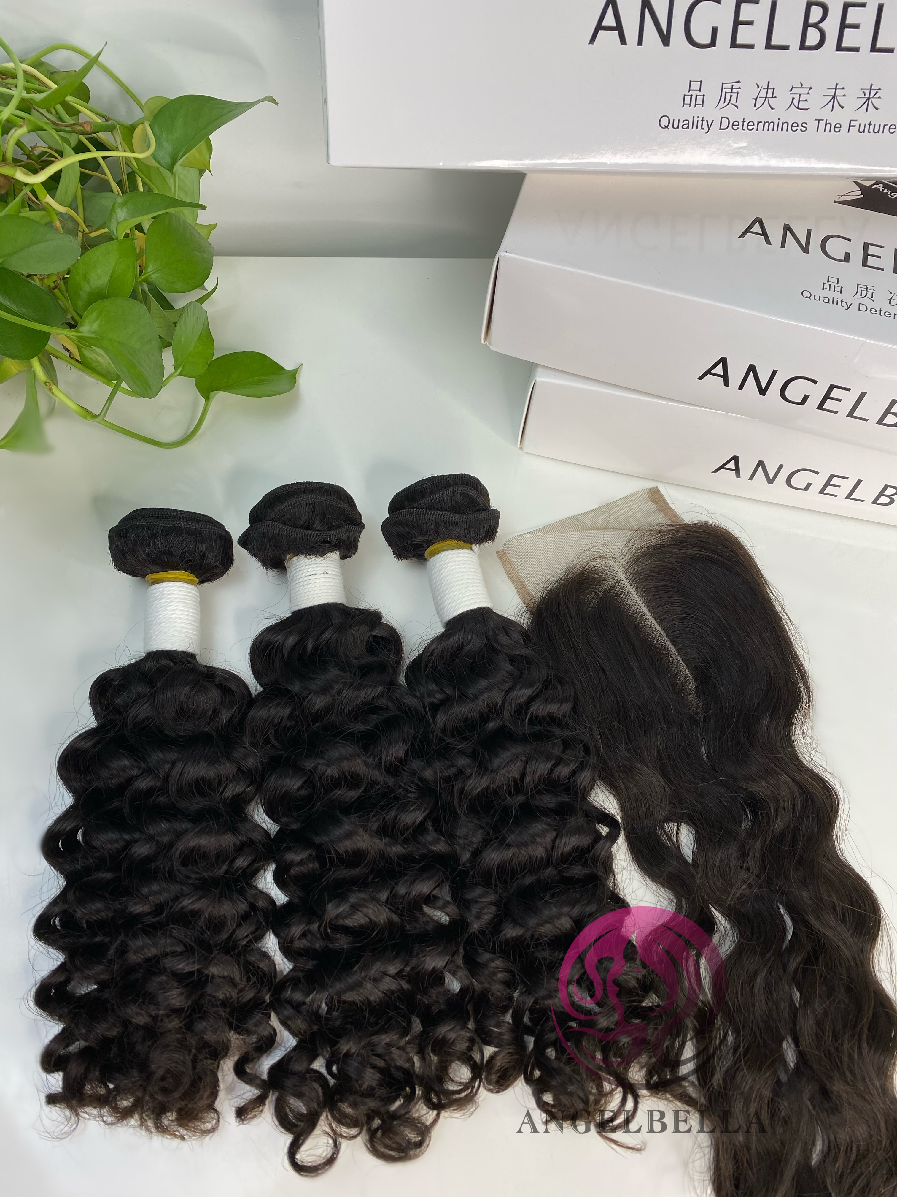 Pecio de fábrica al por mayor Bundle de cabello de olas de agua