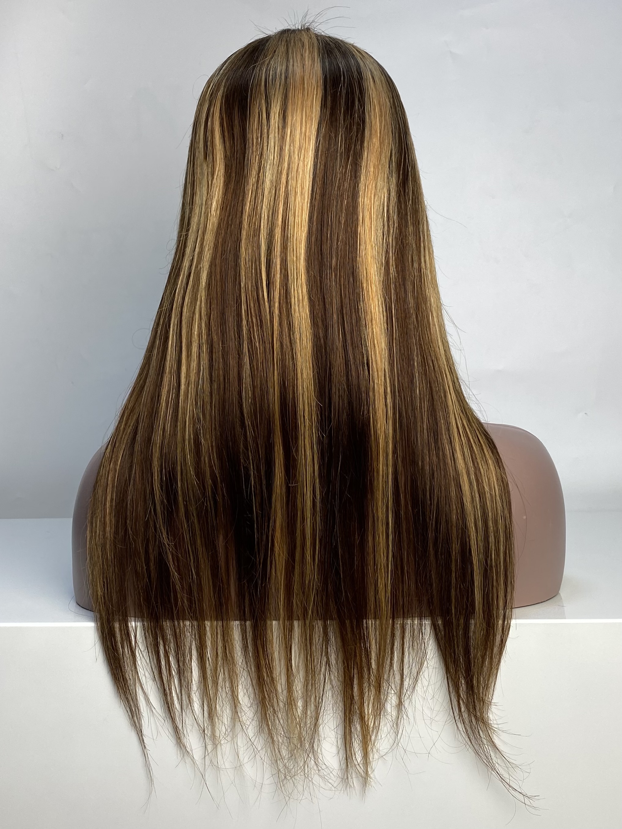 Ombre rubio marrón resaltado cabello humano 13x4x1 t
