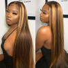 4/27# resaltar t parte peluca delantera cabello humano para mujeres negras 
