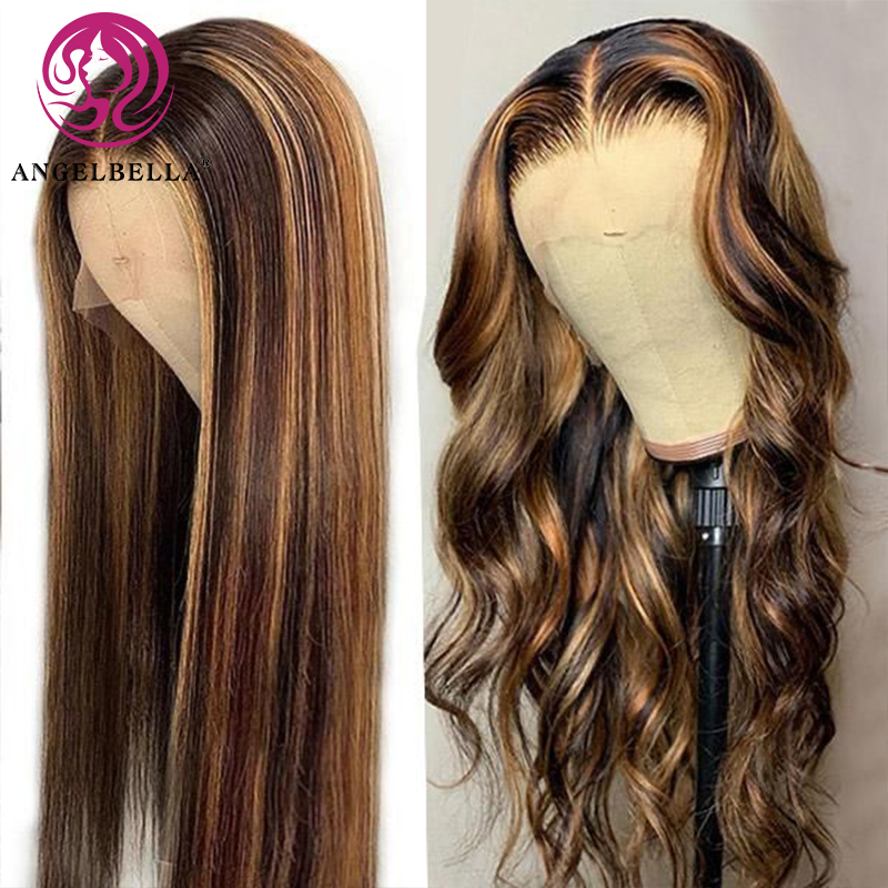 Angelbella Dd Diamond Hair 13x6 HD PELO HUMANA Vendedores de peluca delantera de 30 pulgadas Camboya Camboya Camiseta Resalto Color Cabello humano