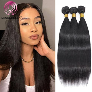 Angelbella Queen Doner Virgin Hair Cuticle Aligned Hair Vendors Natural Black Brazilian Straight Human Hair Bundles 