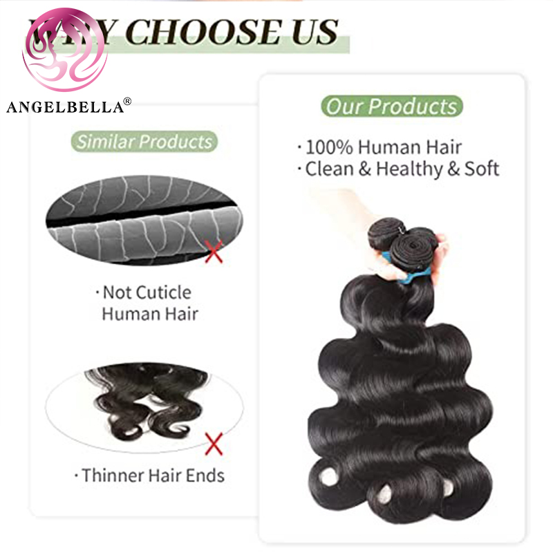 Anglebella Queen Doner Virgin Hair 10a Grado Brasil 24 26 28 pulgadas Caballo Cabello humano 100% Bundos de tejido sin procesar 