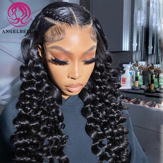Angelbella Glory Virgin Hair Brasil 3x4 Loose Deep Wave HD Full Lace Front Hair Wig Wig Transparent Lace Frontal Wig para mujeres negras