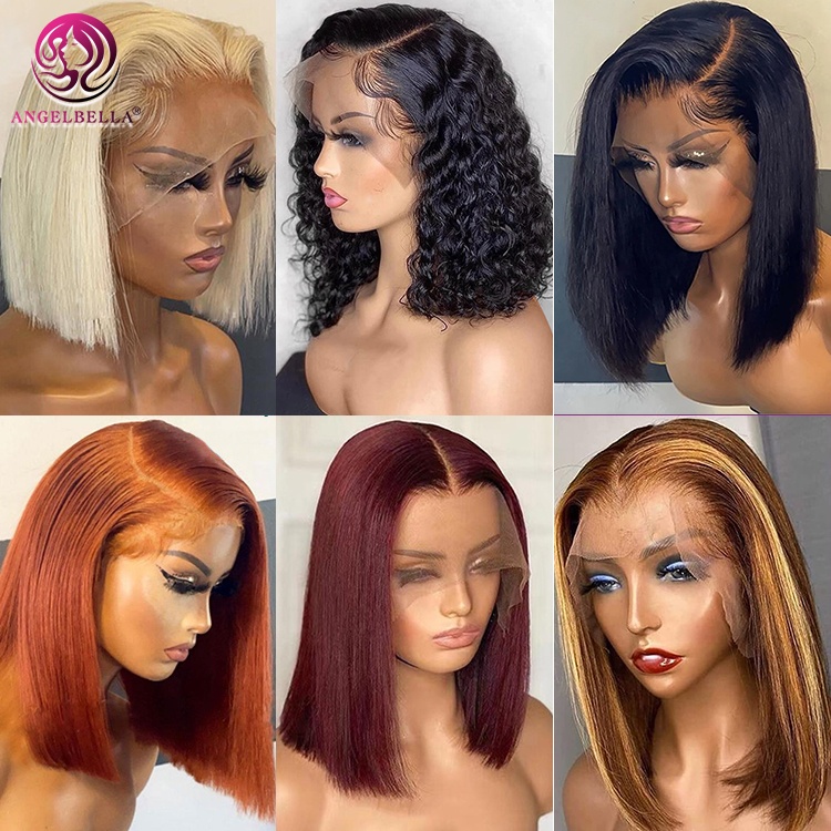 Al por mayor 13x4 Natural Black Vietnam Cabello humano Peluca delantero de encaje delantero Rectivo Bob Bobas Frontal para mujeres negras