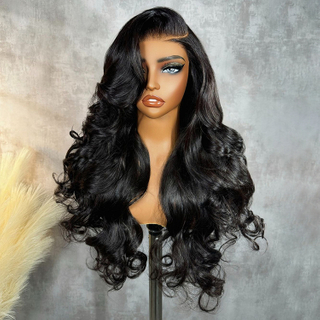 Angelbella al por mayor 13x4 cabello humano brasileño transparente swiss swiss frontal wig ola de cuerda peluca frontal para mujeres