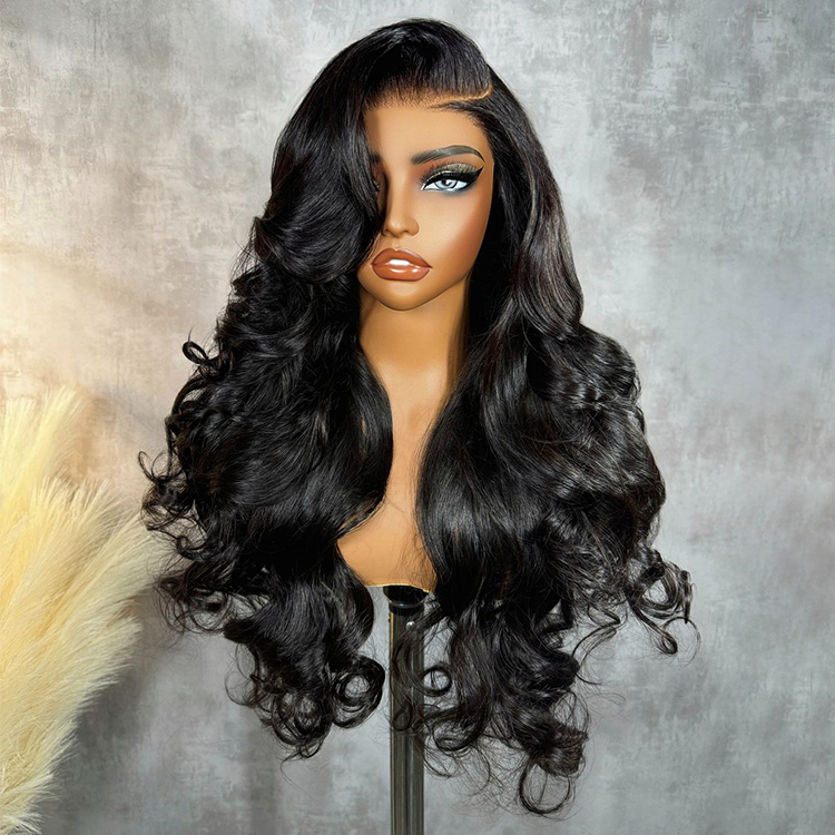 Angelbella al por mayor 13x4 cabello humano brasileño transparente swiss swiss frontal wig ola de cuerda peluca frontal para mujeres